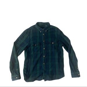 French Connection Men's Large Blackwatch Double Pocket Button Down Shirt